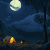 Tranquil Campsite Night Diamond Painting