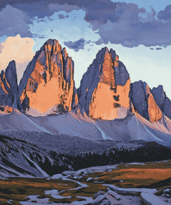 Tre Cime Di Lavaredo Sunset Diamond Painting