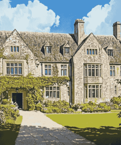 Trerice Manor Buildings Diamond Painting