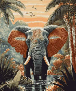 Tropical Elephant Wildlife Diamond Painting