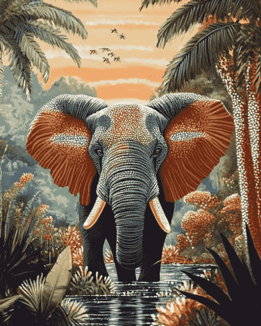 Tropical Elephant Wildlife Diamond Painting