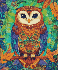 Tropical Owl Mandala Diamond Painting