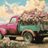 Truck with Flowers Diamond Painting