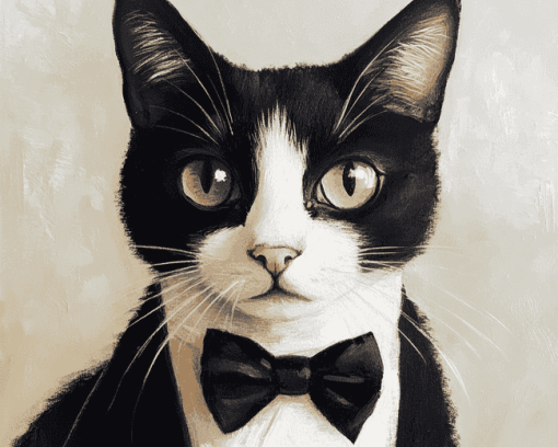 Tuxedo Cat Beauty Diamond Painting