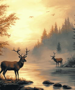 Two Deer Among Nature Diamond Painting