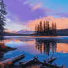 Two Jack Lake Sunset Diamond Painting