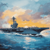 USS Enterprise Seascape Diamond Painting