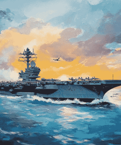 USS Enterprise Seascape Diamond Painting