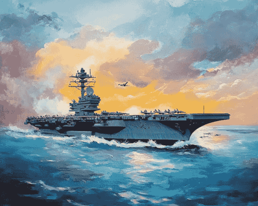 USS Enterprise Seascape Diamond Painting