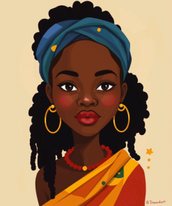 Ugandan Women Cartoon Style Diamond Painting