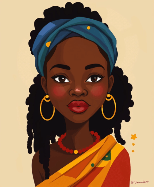 Ugandan Women Cartoon Style Diamond Painting