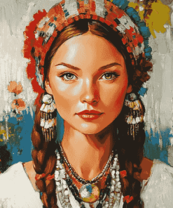 Ukrainian Women Beauty Diamond Painting