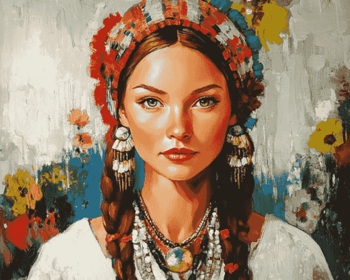 Ukrainian Women Beauty Diamond Painting