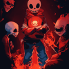 Underfell Sans Anime Collection Diamond Painting