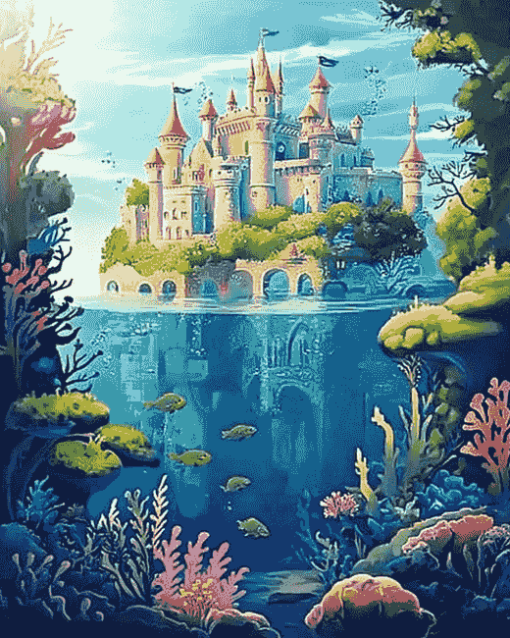 Underwater Castle Fantasy Diamond Painting