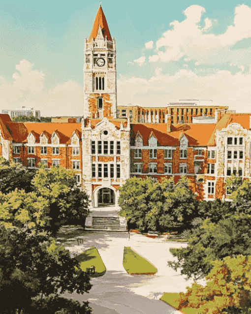 University of Texas Buildings Diamond Painting