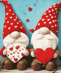 Valentine Gnome Cartoons Diamond Painting