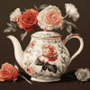 Victorian Teapot Roses Diamond Painting