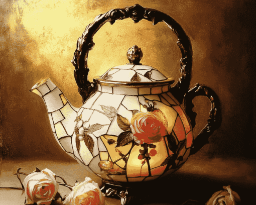 Victorian Teapot Vintage Diamond Painting