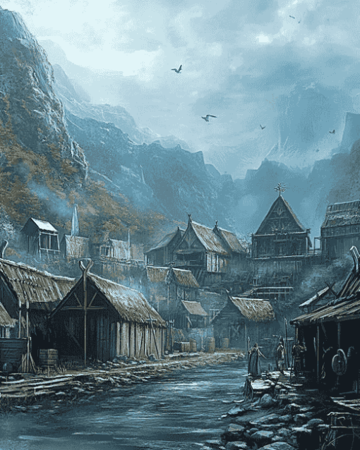 Viking Village Animation Diamond Painting