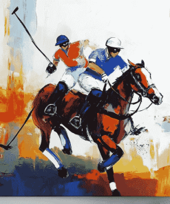 Vintage Abstract Polo Player Diamond Painting