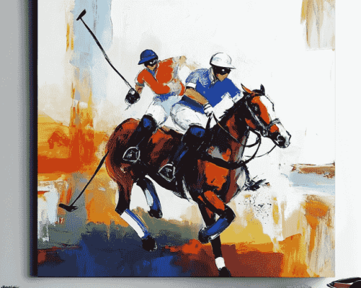 Vintage Abstract Polo Player Diamond Painting