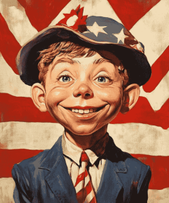 Vintage Alfred E Neuman American Flag Diamond Painting