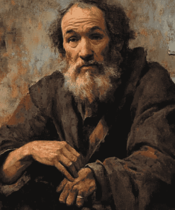 Vintage Beggar Old Man Diamond Painting