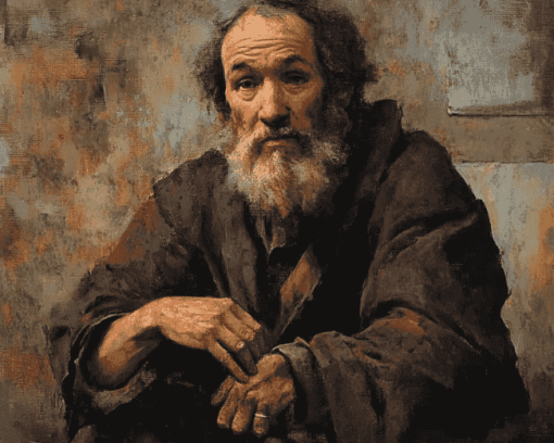 Vintage Beggar Old Man Diamond Painting