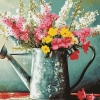 Vintage Blossoms Watering Can Diamond Painting