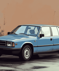 Vintage Blue Volvo 240 Diamond Painting