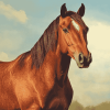 Vintage Brown Horse Diamond Painting