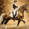 Vintage Dressage Horse Rider Diamond Painting