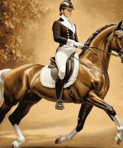 Vintage Dressage Horse Rider Diamond Painting