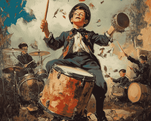 Vintage Drummer Boy Diamond Painting