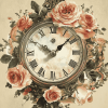 Vintage Floral Clock Diamond Painting