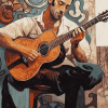 Vintage Guitarist Diamond Painting