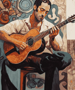 Vintage Guitarist Diamond Painting