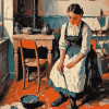 Vintage Housemaid Women Diamond Painting