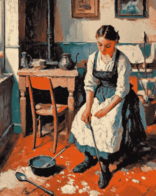 Vintage Housemaid Women Diamond Painting