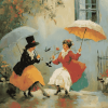 Vintage Ladies with Umbrellas Diamond Painting