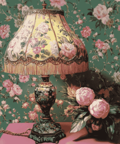 Vintage Lampshade and Floral Diamond Painting