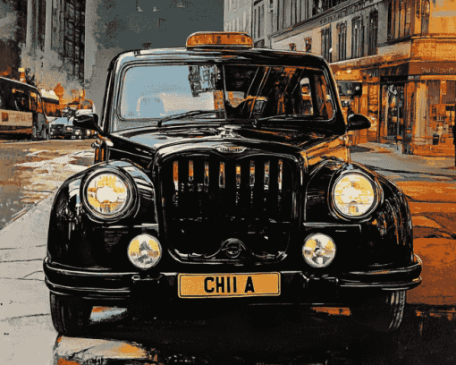 Vintage London Taxi Diamond Painting