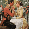 Vintage Lovers in a Romantic Garden Diamond Painting