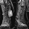 Vintage Monochrome Boots Diamond Painting