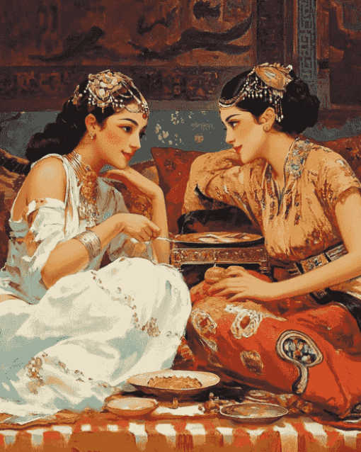 Vintage Oriental Women Diamond Painting