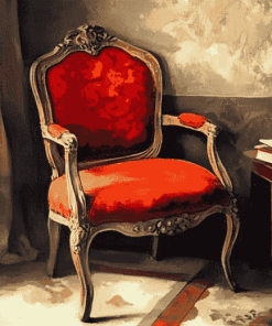 Vintage Red Antique Chair Diamond Painting