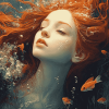 Vintage Redhead Girl Underwater Diamond Painting