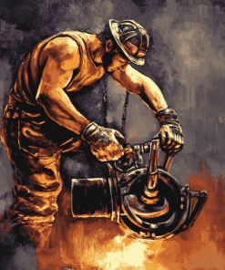 Vintage Steel Worker Diamond Painting