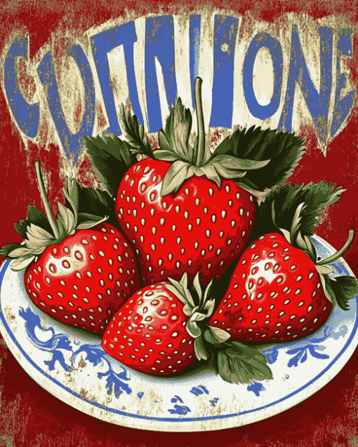 Vintage Strawberry Diamond Painting